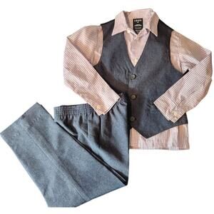 IZOD 4t 3 piece dress clothes outfit purple and gray